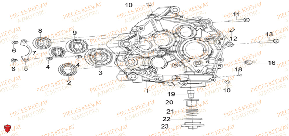 Carter Droit KEEWAY Pieces KEEWAY RKF 125 Euro5 ABS 2022-2025