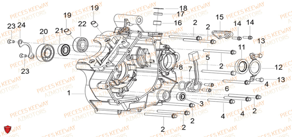 Carter Gauche KEEWAY Pieces KEEWAY RKF 125 Euro5 ABS 2022-2025