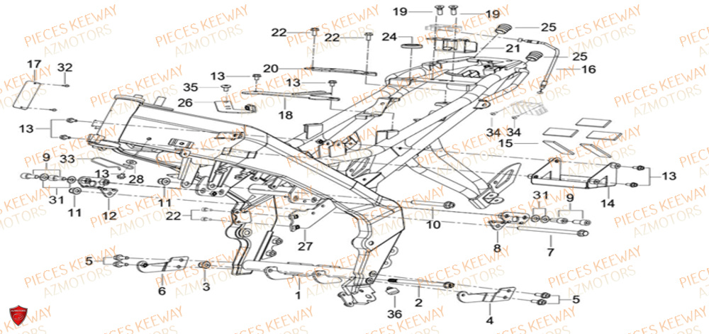 Chassis KEEWAY Pieces KEEWAY RKF 125 Euro5 ABS 2022-2025