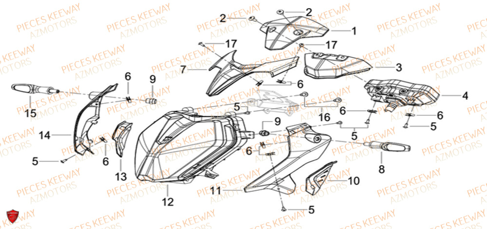 Compteur KEEWAY Pieces KEEWAY RKF 125 Euro5 ABS 2022-2025