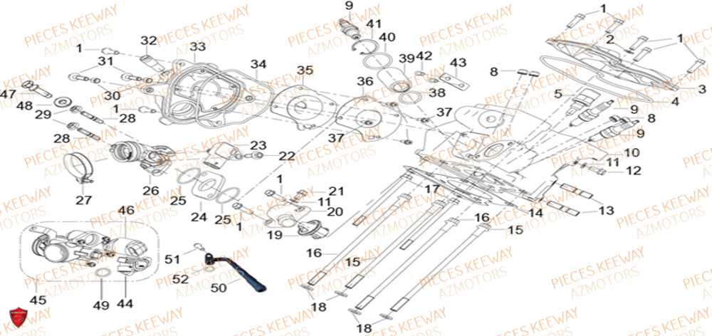 Culasse KEEWAY Pieces KEEWAY RKF 125 Euro5 ABS 2022-2025