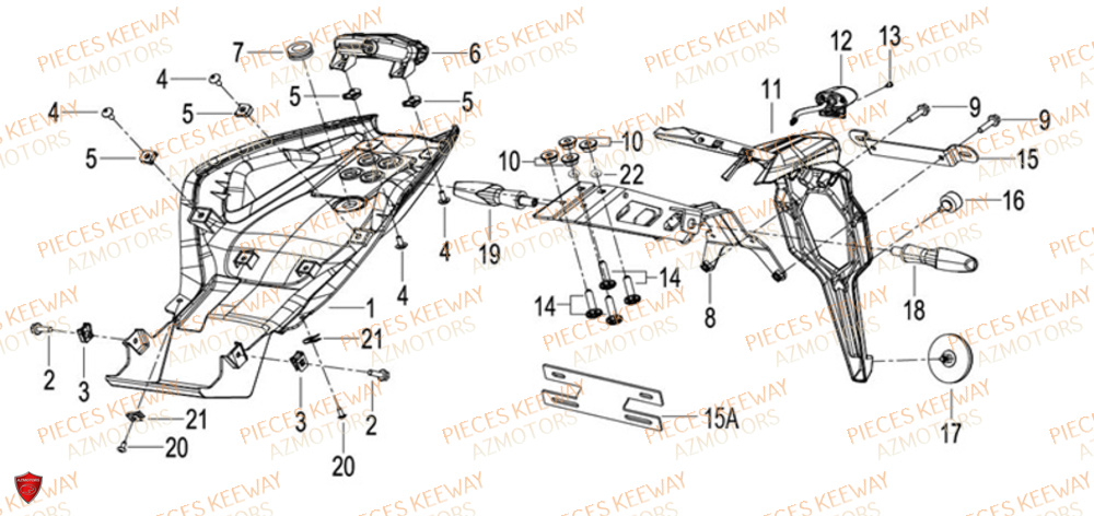 Feu Arriere KEEWAY Pieces KEEWAY RKF 125 Euro5 ABS 2022-2025