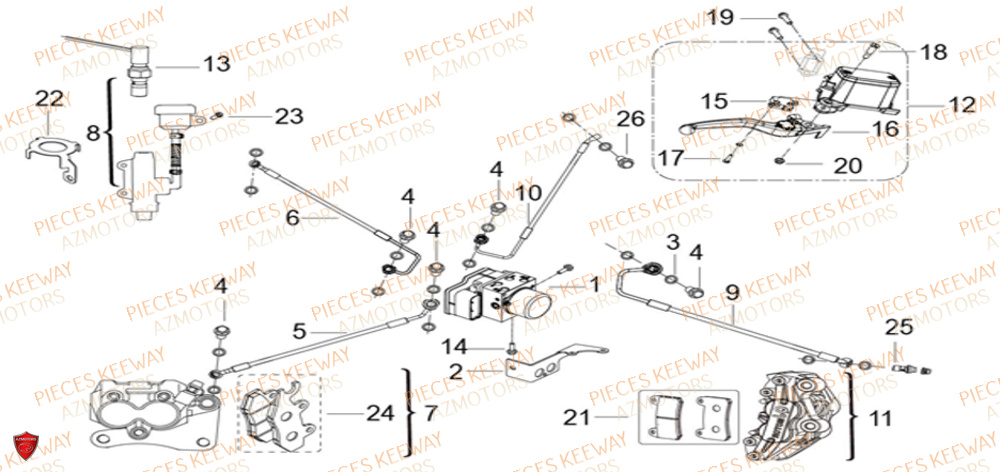 Frein Abs KEEWAY Pieces KEEWAY RKF 125 Euro5 ABS 2022-2025