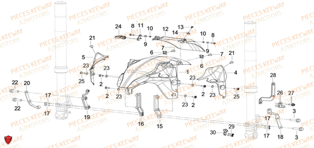 Garde Boue Avant KEEWAY Pieces KEEWAY RKF 125 Euro5 ABS 2022-2025