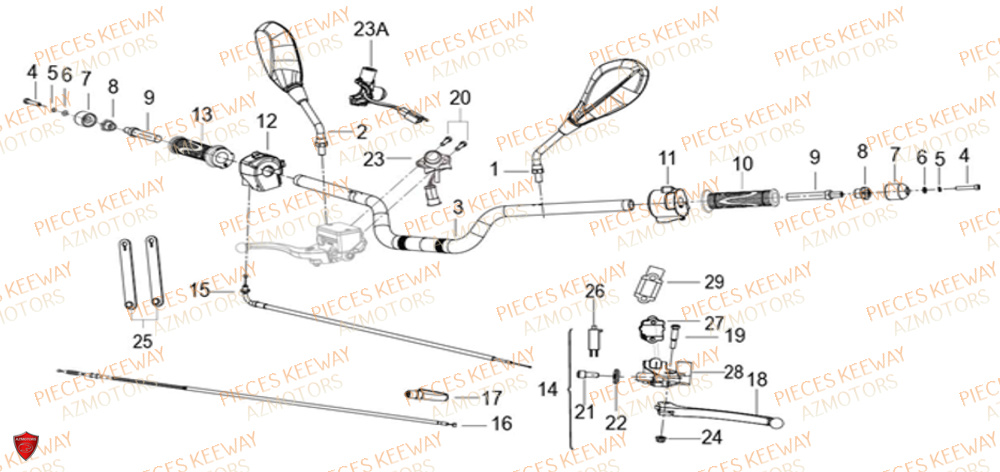 Guidon KEEWAY Pieces KEEWAY RKF 125 Euro5 ABS 2022-2025