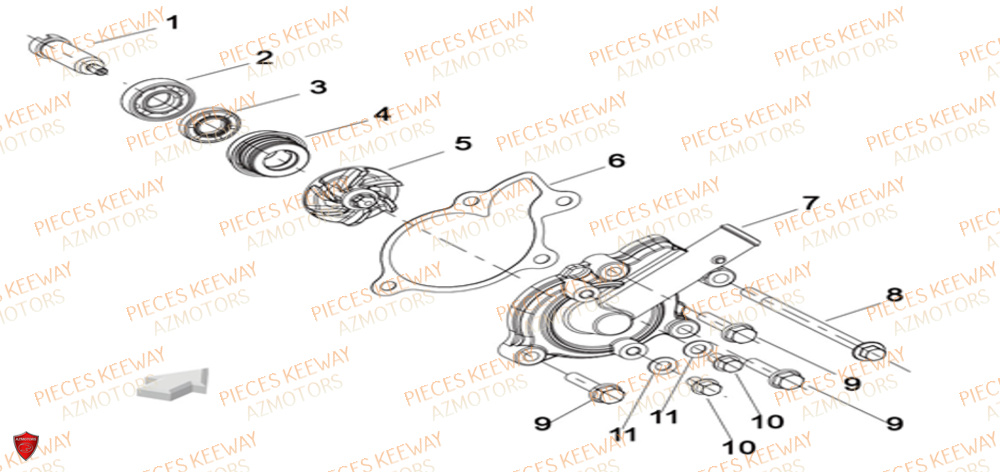 Pompe A Eau KEEWAY Pieces KEEWAY RKF 125 Euro5 ABS 2022-2025