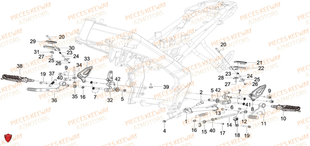 Reposes Pieds KEEWAY Pieces KEEWAY RKF 125 Euro5 ABS 2022-2025