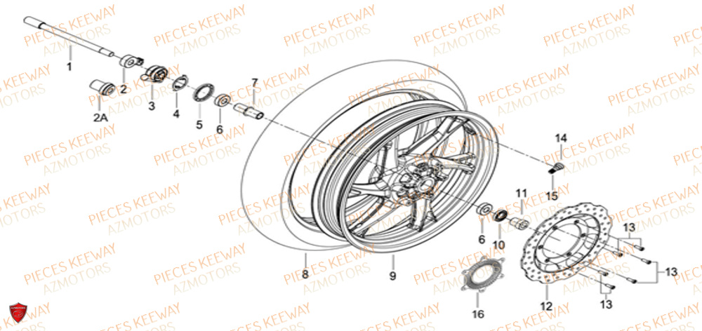 Roue Avant KEEWAY Pieces KEEWAY RKF 125 Euro5 ABS 2022-2025