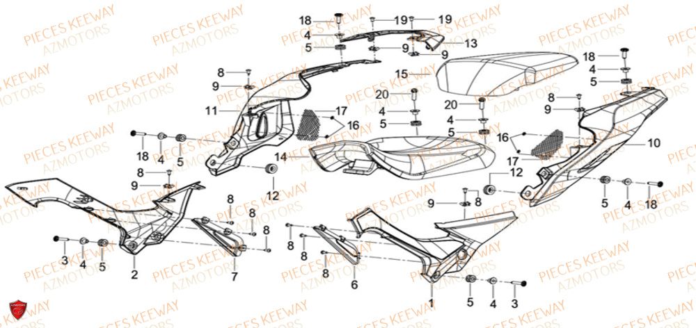 Selle KEEWAY Pieces KEEWAY RKF 125 Euro5 ABS 2022-2025