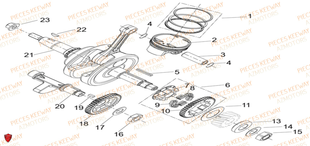 Vilebrequin KEEWAY Pieces KEEWAY RKF 125 Euro5 ABS 2022-2025