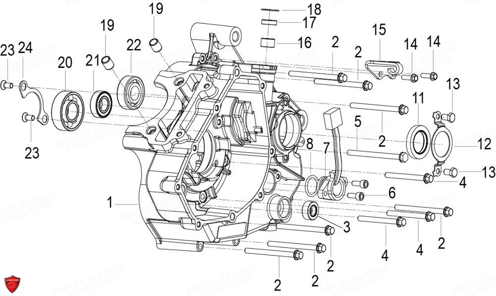 Carter Gauche KEEWAY Pieces KEEWAY RKF 125 Euro4 2018-2021