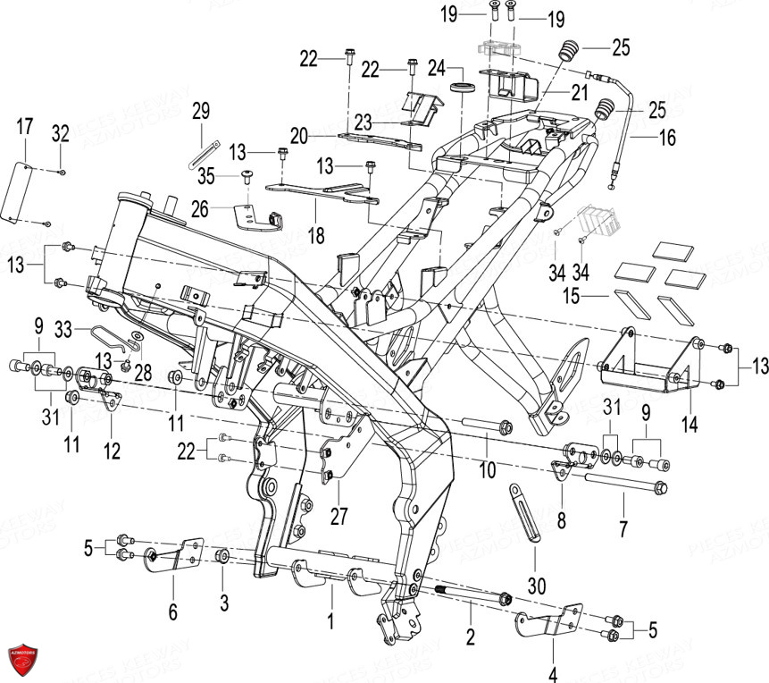 Chassis KEEWAY Pieces KEEWAY RKF 125 Euro4 2018-2021