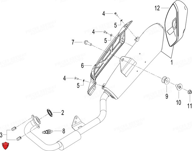 Echappement KEEWAY Pieces KEEWAY RKF 125 Euro4 2018-2021