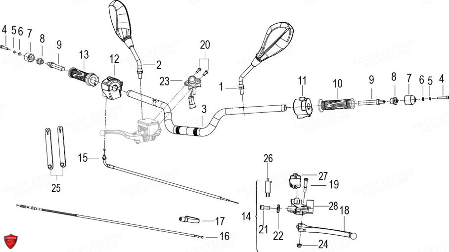 GUIDON RETROVISEURS pour RKF 125 E4