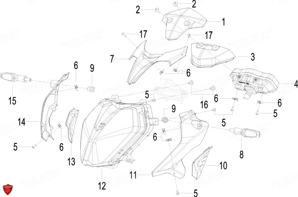 Phare Clignotants Compteur KEEWAY Pieces KEEWAY RKF 125 Euro4 2018-2021