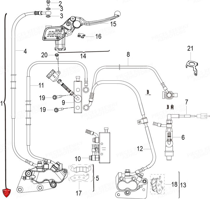 SYSTEME DE FREINS pour RKF 125 E4