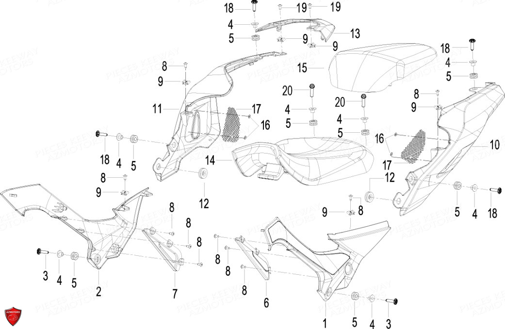 Carenages Arriere Selle KEEWAY Pieces KEEWAY RKF 125 Euro5 2020-2025