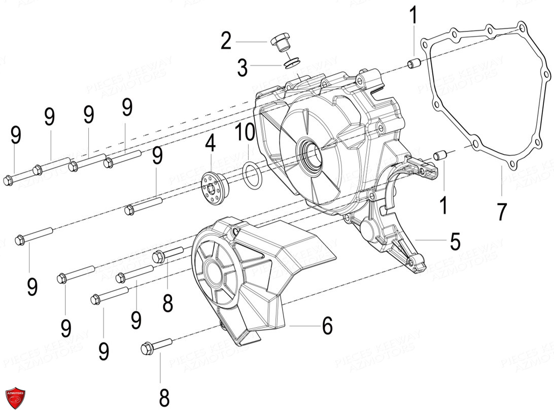 CARTER GAUCHE COUVRE CARTER KEEWAY RKF 125 E5