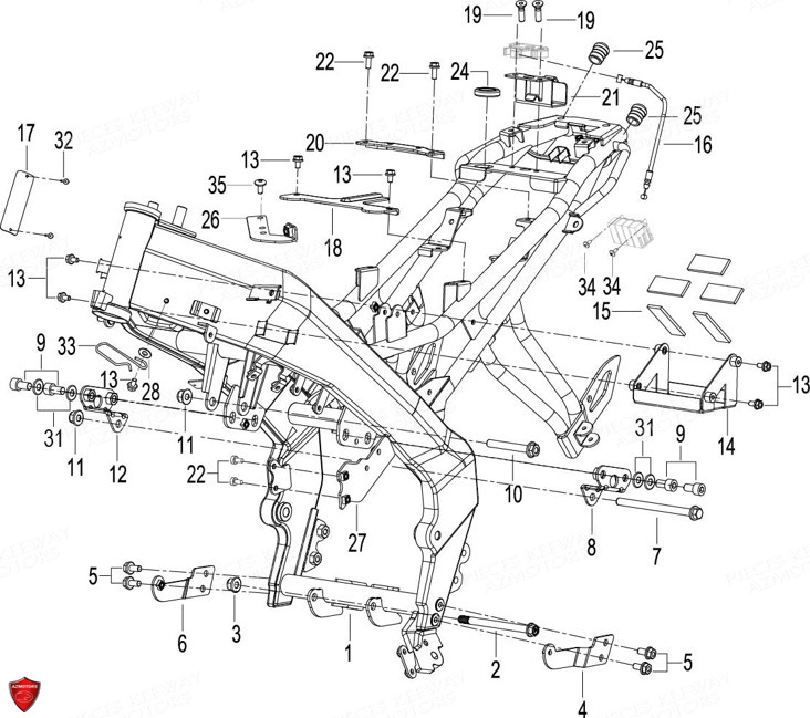 Chassis Cadre KEEWAY Pieces KEEWAY RKF 125 Euro5 (2021)
