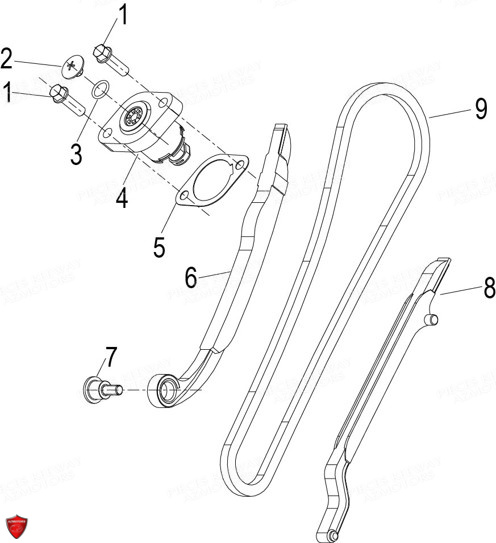 Distribution Tendeur De Chaine KEEWAY Pieces KEEWAY RKF 125 Euro5 2020-2025