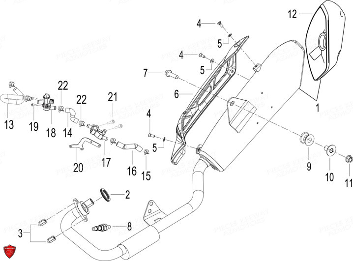 Echappement KEEWAY Pieces KEEWAY RKF 125 Euro5 2020-2025