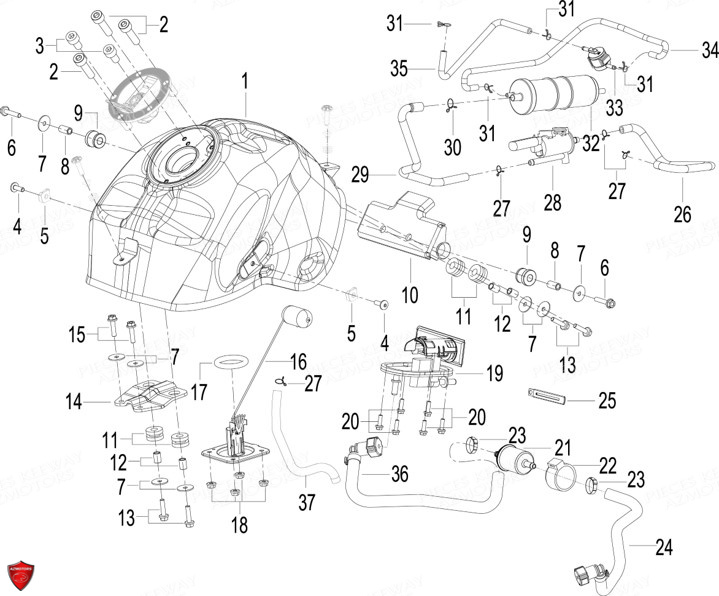 RESERVOIR A CARBURANT KEEWAY RKF 125 E5