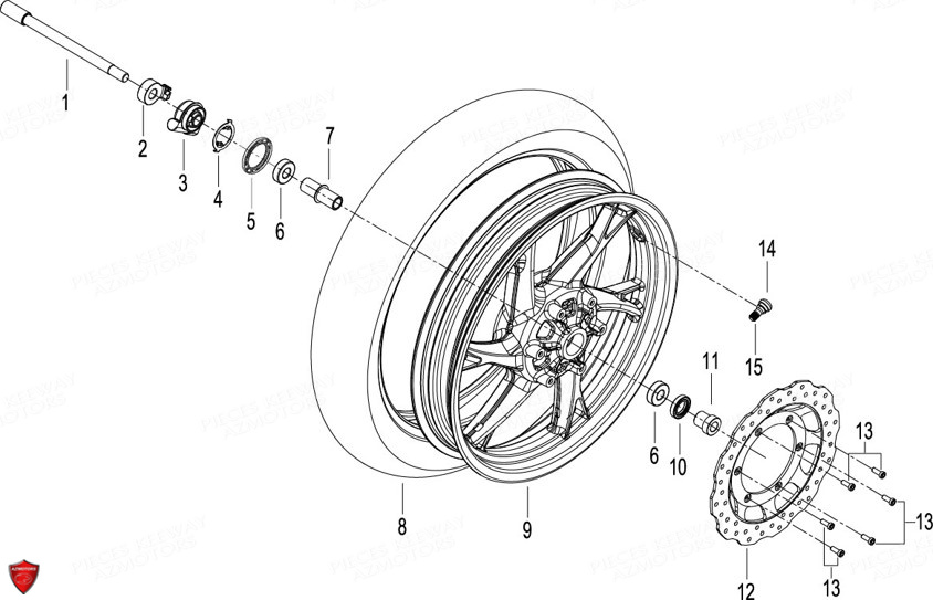 Roue Avant KEEWAY Pieces KEEWAY RKF 125 Euro5 2020-2025