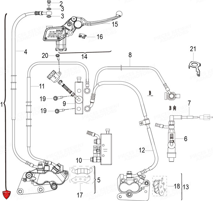 SYSTEME DE FREINS pour RKF 125 E5