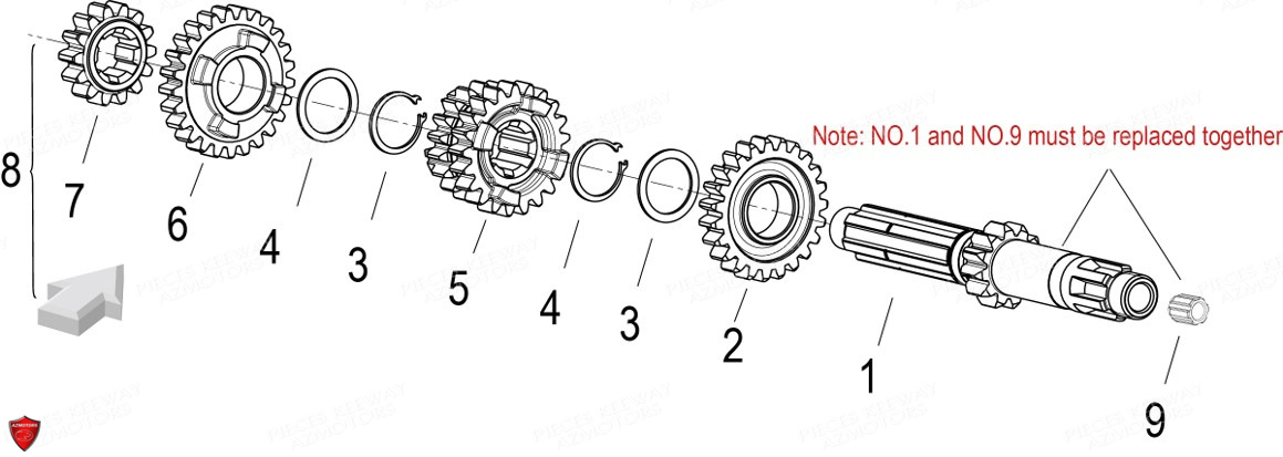 Transmission Primaire KEEWAY Pieces KEEWAY RKF 125 Euro5 2020-2025