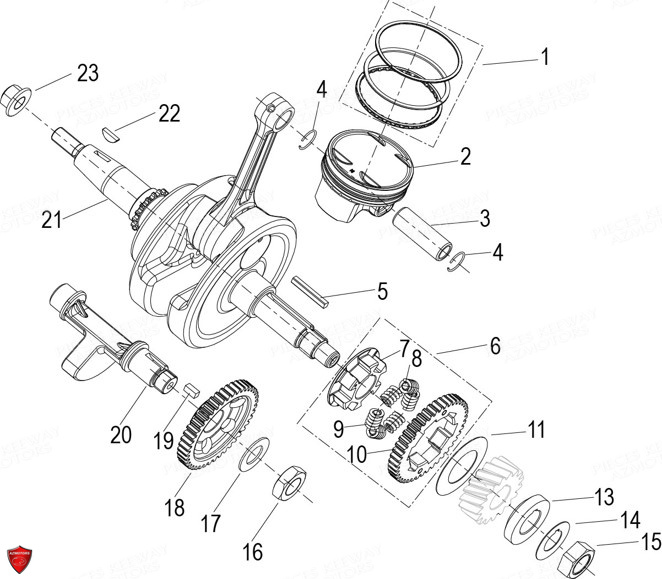 Vilebrequin Piston KEEWAY Pieces KEEWAY RKF 125 Euro5 2020-2025