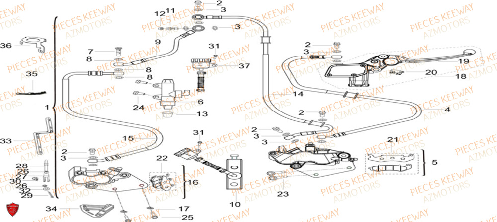 Frein Arriere KEEWAY Pieces KEEWAY RKS 125 Euro4