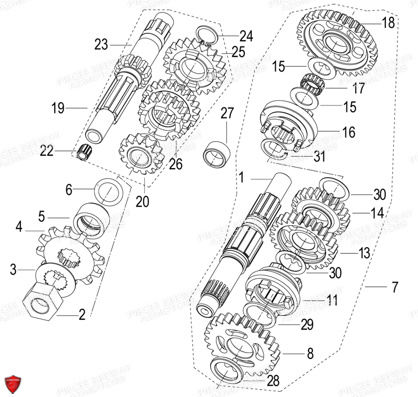 Arbres Primaire Et Secondaire KEEWAY Pieces KEEWAY RKV 125 Euro4