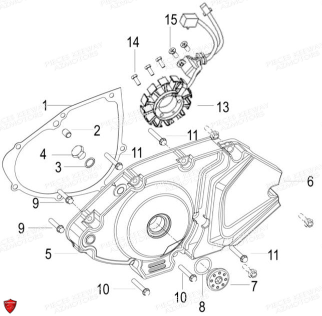 Cache Volant Magnetique KEEWAY Pieces KEEWAY RKV 125 Euro4