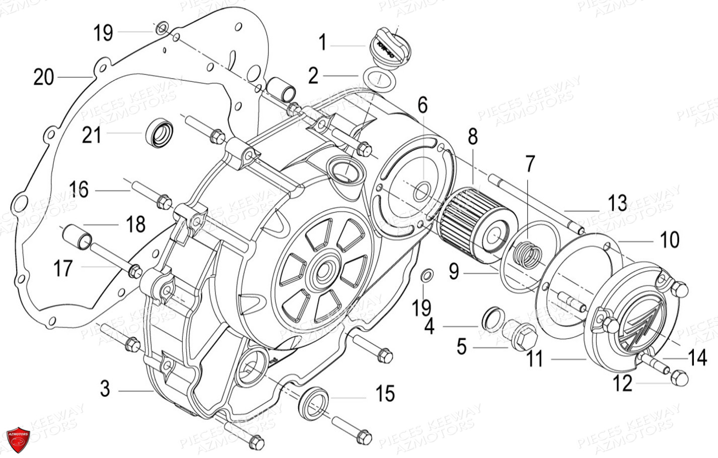 CARTER EMBRAYAGE FILTRE A HUILE pour RKV 125 EFI EURO 4