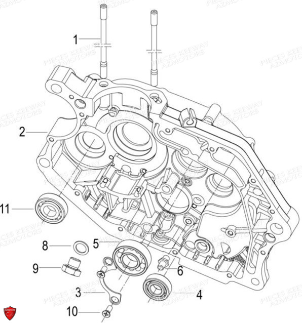 Carter Moteur Droit KEEWAY Pieces KEEWAY RKV 125 Euro4