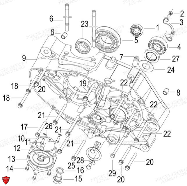 CARTER MOTEUR GAUCHE KEEWAY RKV 125 EFI EURO 4