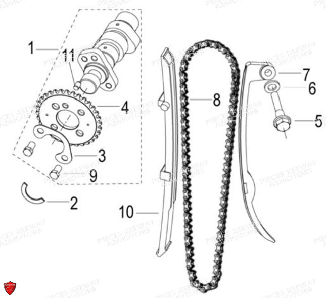 Distribution Arbre A Came KEEWAY Pieces KEEWAY RKV 125 Euro4