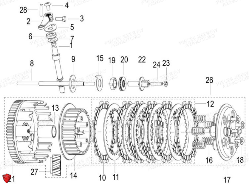 Embrayage KEEWAY Pieces KEEWAY RKV 125 Euro4