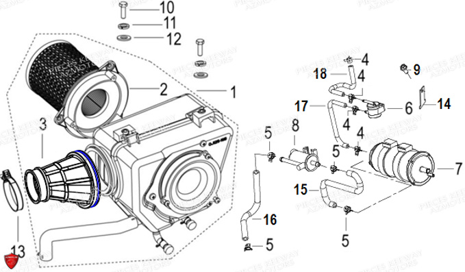 Filtre A Air KEEWAY Pieces KEEWAY RKV 125 Euro4