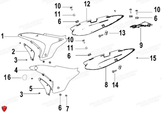 Flanc Lateral KEEWAY Pieces KEEWAY RKV 125 Euro4