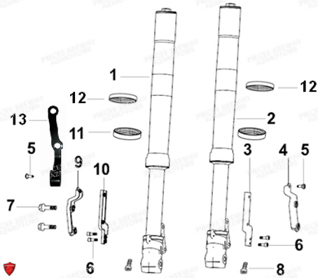 Fourche KEEWAY Pieces KEEWAY RKV 125 Euro4