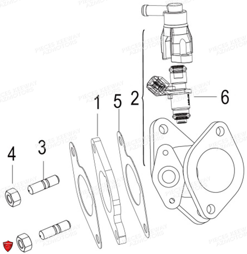 Pipe D Admission KEEWAY Pieces KEEWAY RKV 125 Euro4