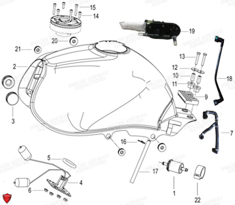 RESERVOIR A CARBURANT KEEWAY RKV 125 EFI EURO 4