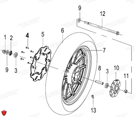 Roue Arriere KEEWAY Pieces KEEWAY RKV 125 Euro4