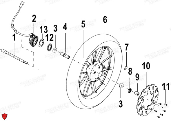 Roue Avant KEEWAY Pieces KEEWAY RKV 125 Euro4