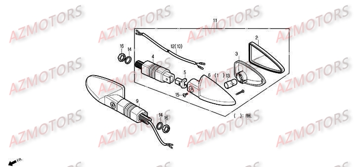 Clignotants Arriere DAELIM Pièces Moto DAELIM ROADSPORT 125cc
