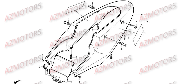 COQUE ARRIERE DAELIM ROADSPORT 125