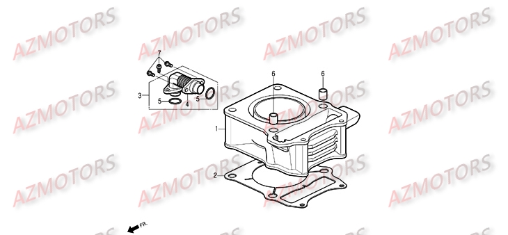 Cylindre AZMOTORS Pièces Moto DAELIM ROADSPORT 125cc
