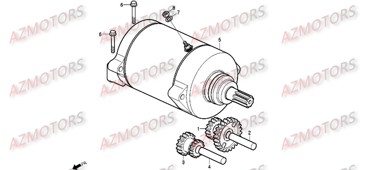 Demarreur AZMOTORS Pièces Moto DAELIM ROADSPORT 125cc
