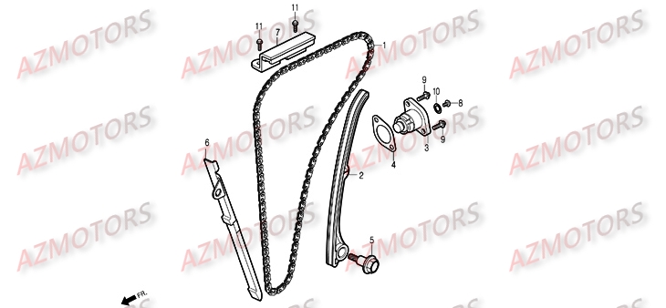 Distribution AZMOTORS Pièces Moto DAELIM ROADSPORT 125cc
